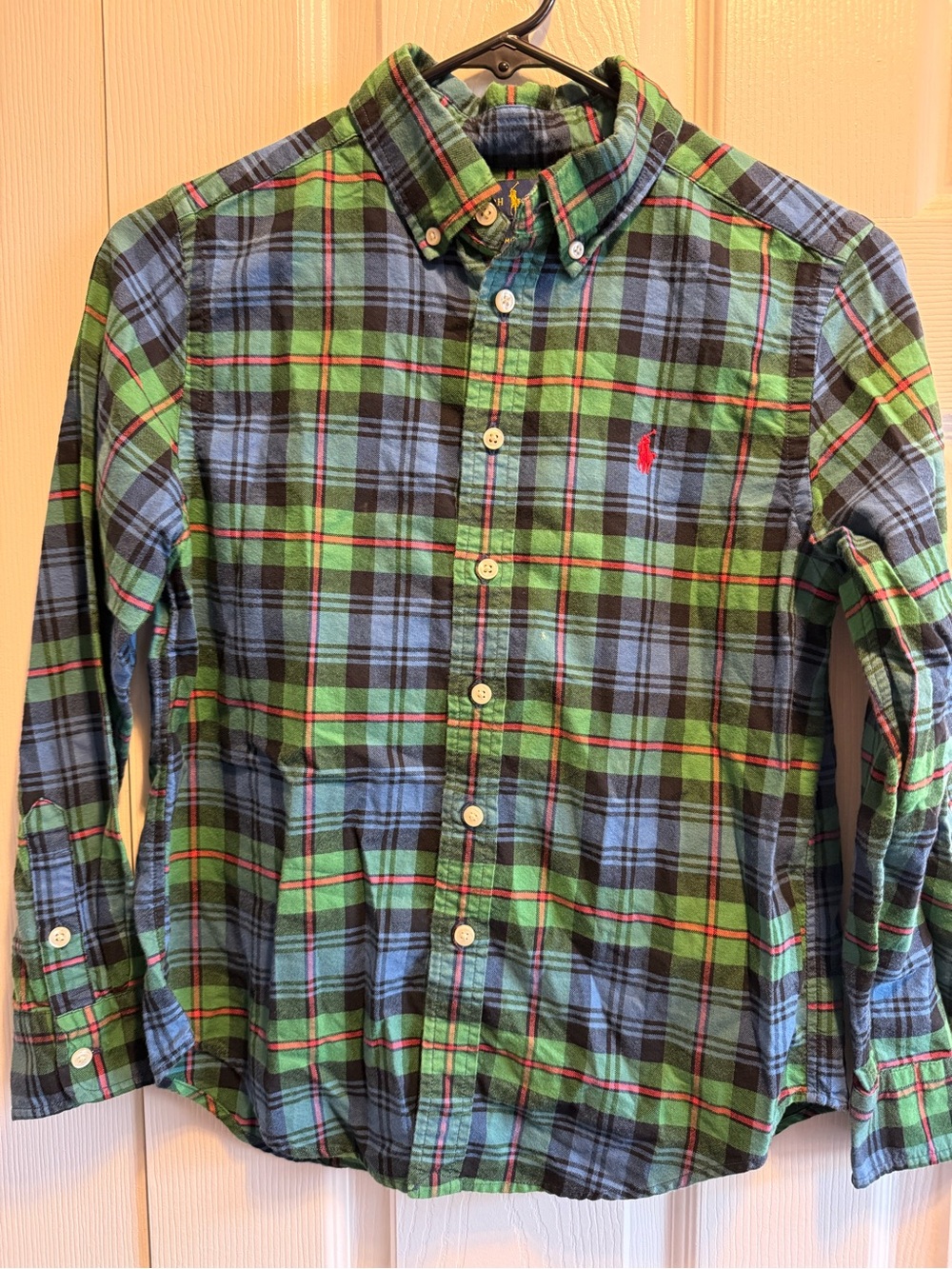 Ralph Lauren Green, Blue & Black Plaid Button-Down Shirt